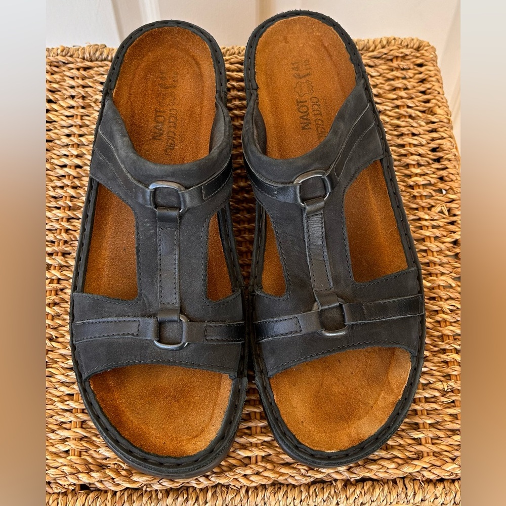 Naot Brand Women’s Leather Slides Black Size EU‎ 41